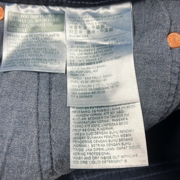 Levi’s 501 Straight Leg Button Fly Denim Shorts - Raw Hem Dark Wash NWT Size 32 - Picture 7 of 9